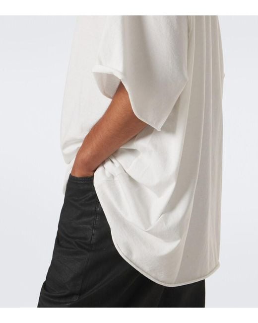 Rick Owens White Tommy Y Oversized Cotton Jersey T-Shirt for men