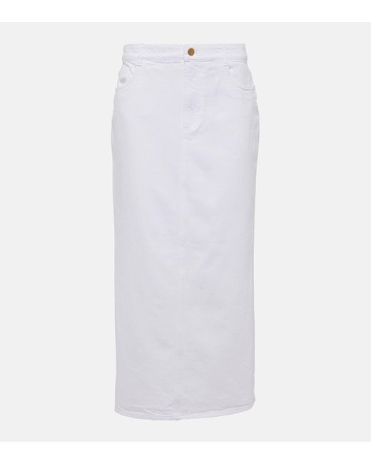 TOVE White Sera Denim Maxi Skirt