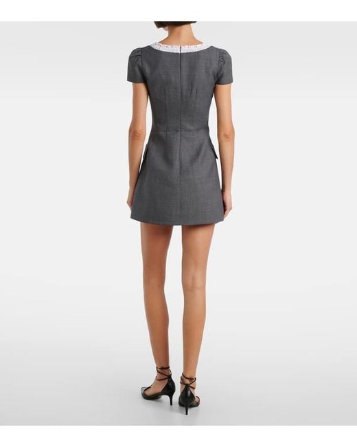 ShuShu/Tong Gray Ruffled Minidress