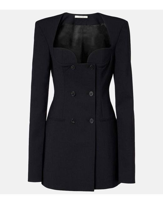 Nensi Dojaka Black Double-Breasted Blazer Dress