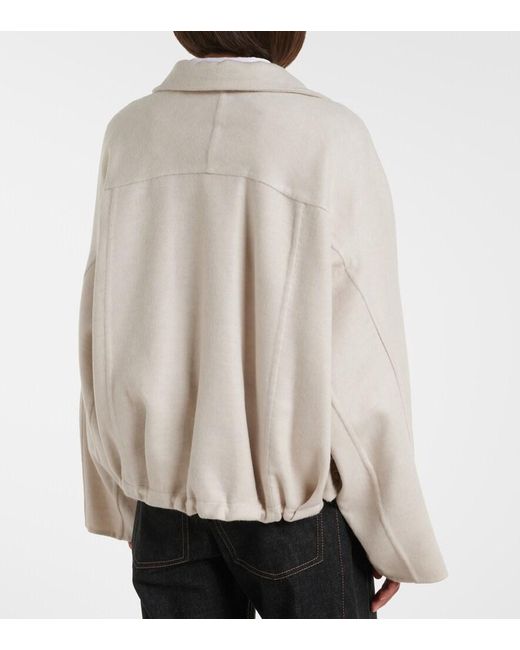 Brunello Cucinelli White Monili Virgin Wool Jacket