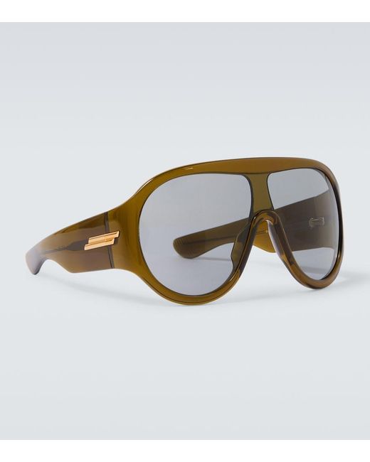 Bottega Veneta Brown Shield Sunglasses for men