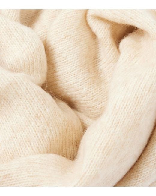 Brunello Cucinelli Natural Cable-Knit Mohair Scarf