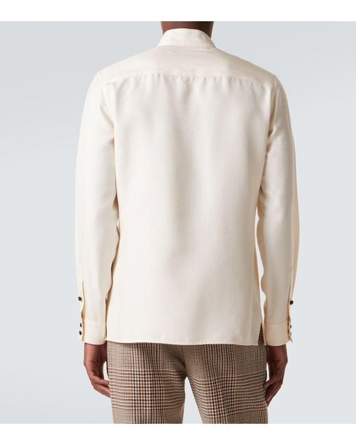 Valentino White Silk Shantung Shirt for men