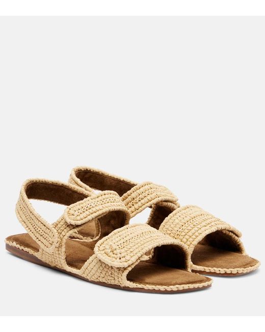Khaite Natural Boden Raffia Slingback Sandals