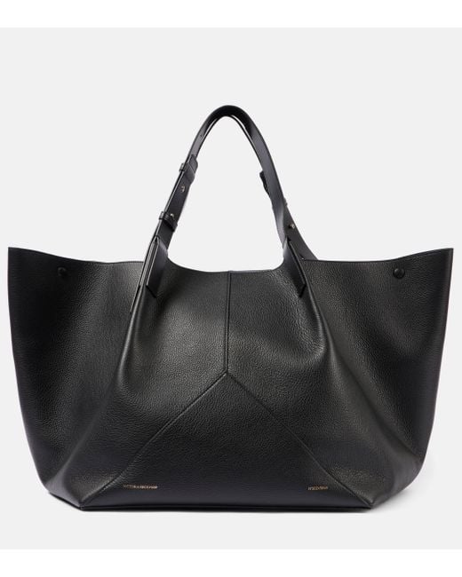 Victoria Beckham Black W11 Jumbo Leather Tote Bag