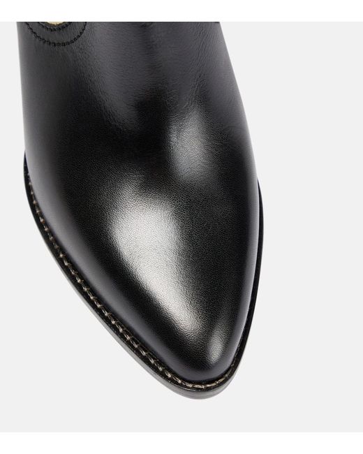 Isabel Marant Natural Leila Leather And Suede Cowboy Boots