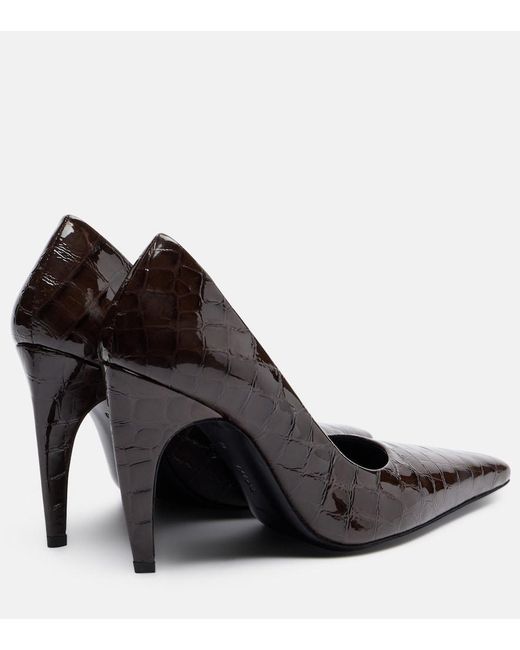 Jude Black Fame 105 Croc-Embossed Leather Pumps