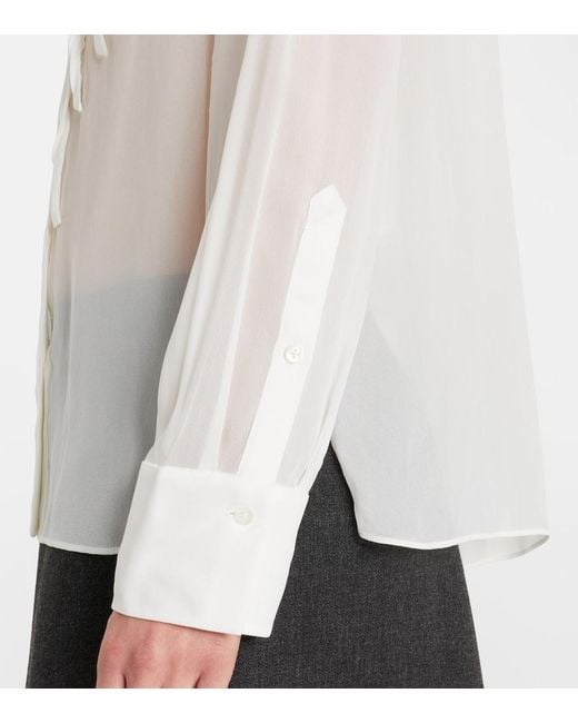 Dorothee Schumacher White Sheer Twist Georgette Blouse
