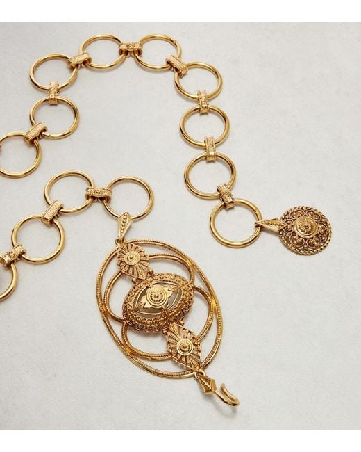 Chloé White Amulet Logo Belt