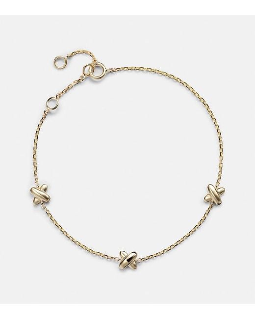 STONE AND STRAND Metallic Golden Kisses 14Kt Chain Bracelet
