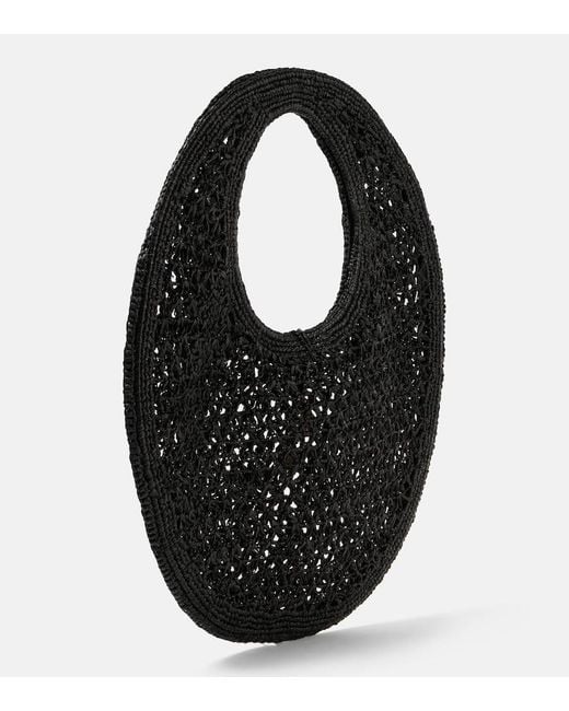 Jacquemus Black Schultertasche Aus Leder "le Rond Spiaggia"