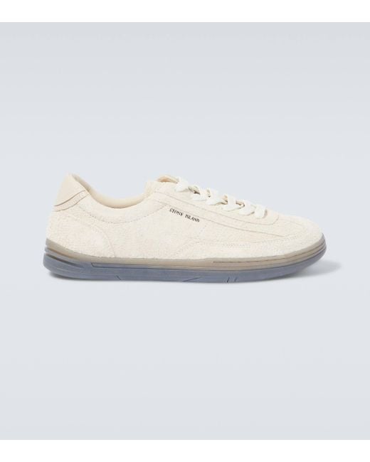 Stone Island White S0101 Suede Sneakers for men