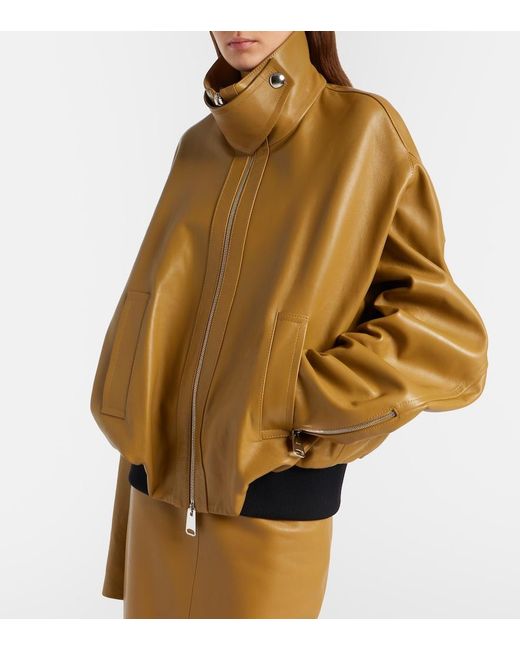 Khaite Natural Oversized Leather Jacket