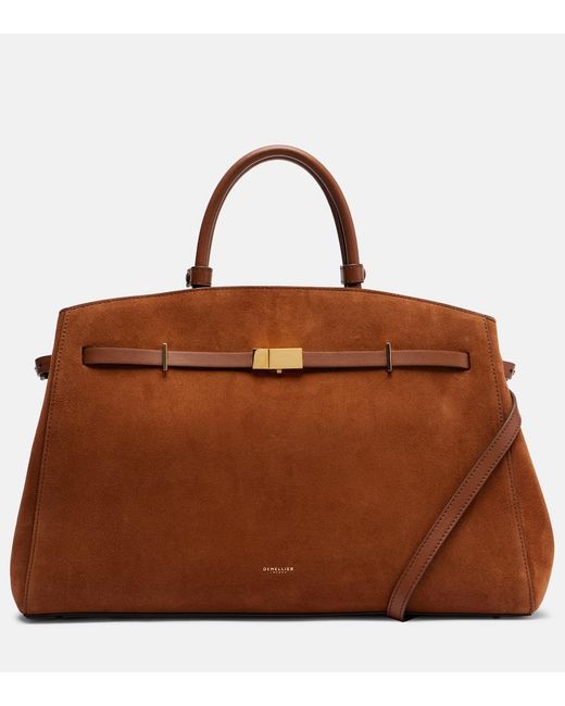 DeMellier London Brown Tote Hudson Aus Veloursleder