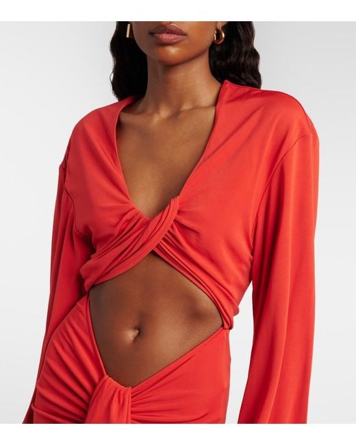 Christopher Esber Vivenda Cutout Gathered Gown