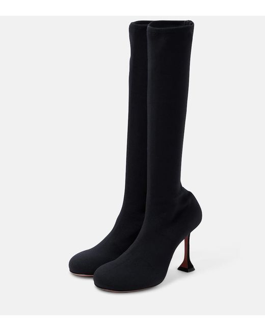 AMINA MUADDI Black Veneda 95 Knee-High Sock Boots