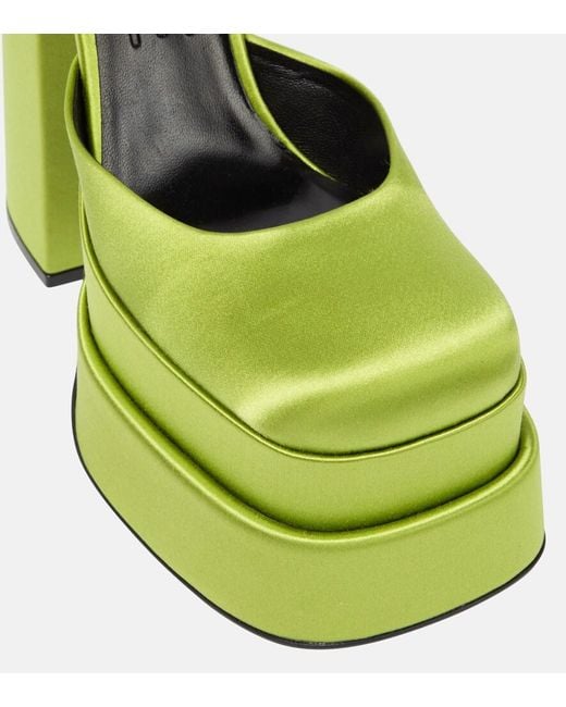 Versace Green Medusa Satin Platform Pump