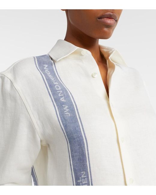 J.W. Anderson White Cropped Linen Shirt