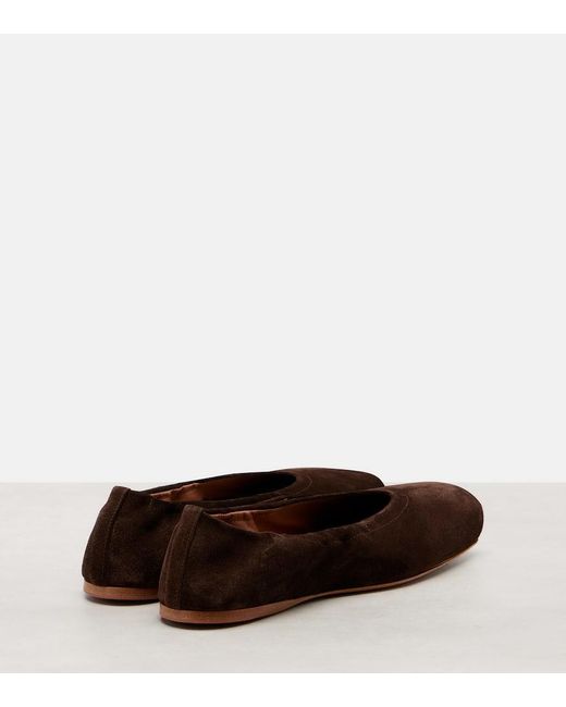 Alaïa Brown Ballerinas Aus Veloursleder