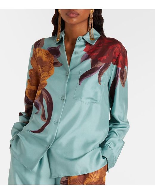 LaDoubleJ Blue Boy Floral Silk Shirt