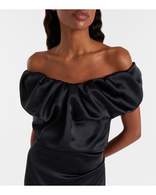 Vivienne Westwood Black Rill Draped Midi Dress