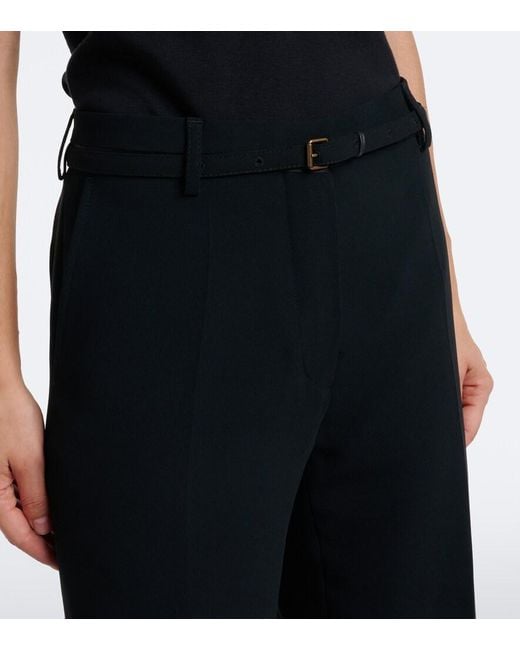 Pantalones Anchos Con Cinturon Dries Van Noten de color Black