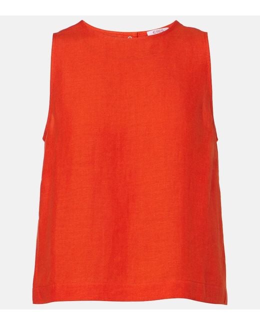 Eres Red Ravie Linen Top