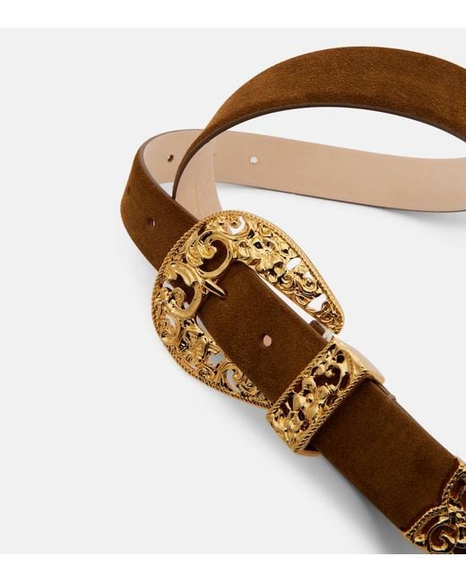 DEHANCHE Brown Versailles Suede Belt