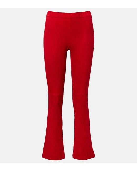 Stouls Red Jp Twenty Slim Suede Pants