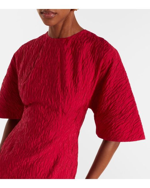 Roksanda Red Falah Cloque Midi Dress
