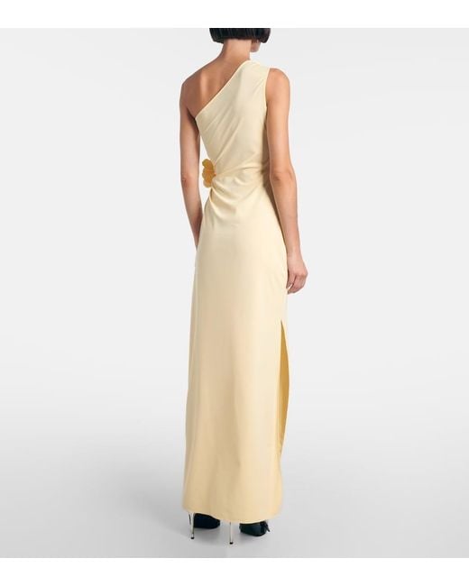 Coperni Metallic Asymmetric Floral Gown
