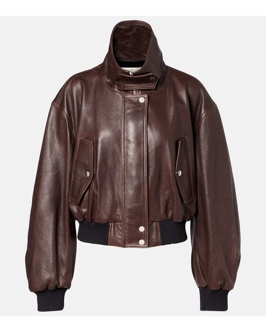 Nour Hammour Brown Bomberjacke Briar Aus Leder