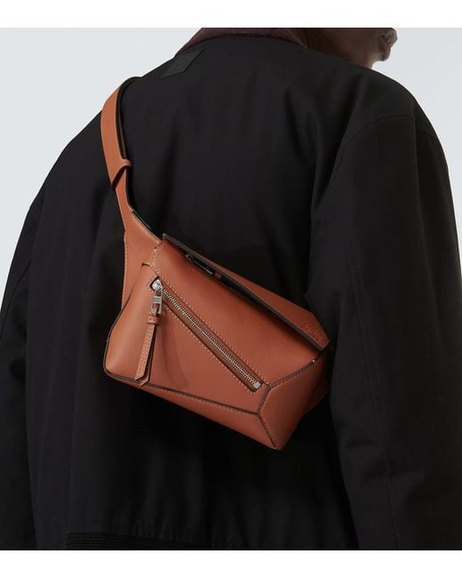 Loewe Guerteltasche Puzzle Mini Aus Leder in Brown für Herren