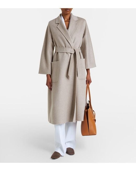 Max Mara Natural Ludmilla Cashmere Wrap Coat