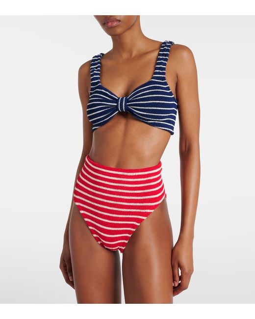 Hunza G Red Judy Striped Bikini