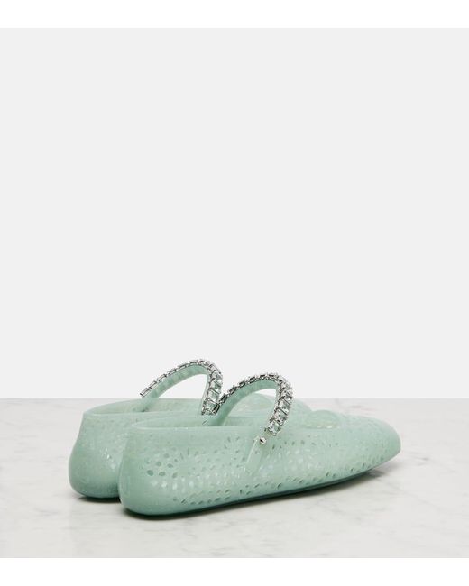 Jimmy Choo Green Jelly Ballet Flats