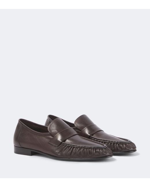 The Row Brown Soft Leather Loafers for men