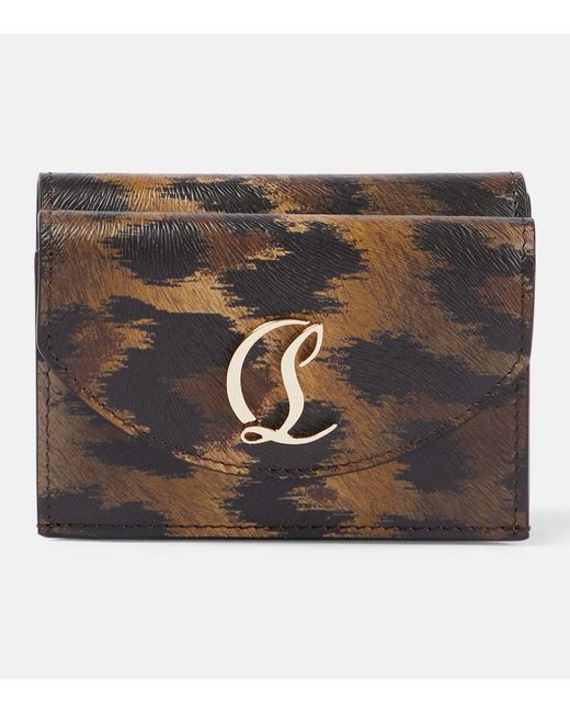 Christian Louboutin Black Cl Debossed Leopard-Print Leather Wallet
