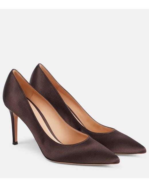 Gianvito Rossi Brown Gianvito 85 Satin Pumps