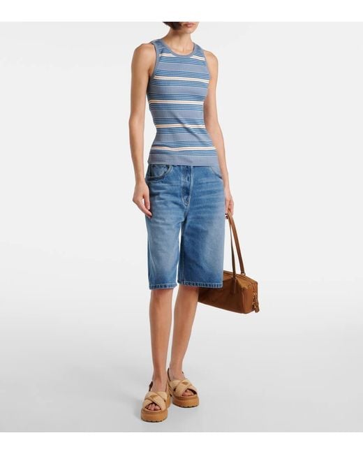 Prada Brown Plateausandalen Aus Leder