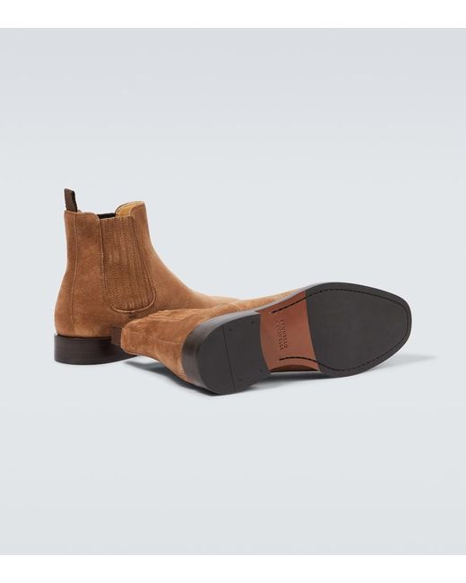 Bottines Chelsea En Daim Brunello Cucinelli pour homme en coloris Brown