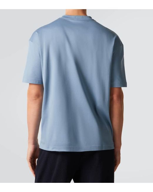 Giorgio Armani T-Shirt Aus Baumwoll-Jersey in Blue für Herren
