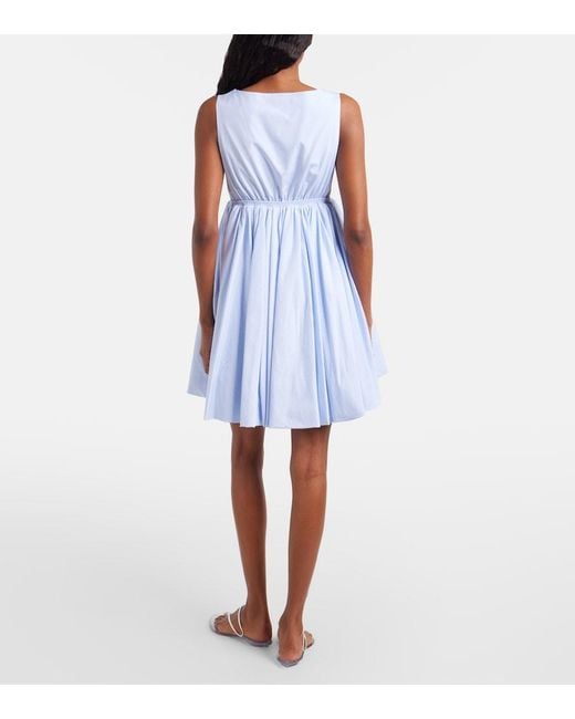 Alaïa Blue Striped Cotton Poplin Minidress