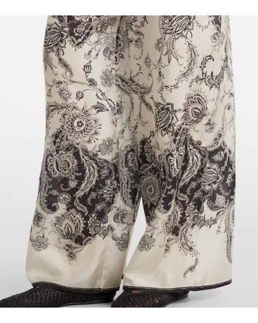 Zimmermann Rhiannon Paisley Silk Wide-Leg Pants | Lyst