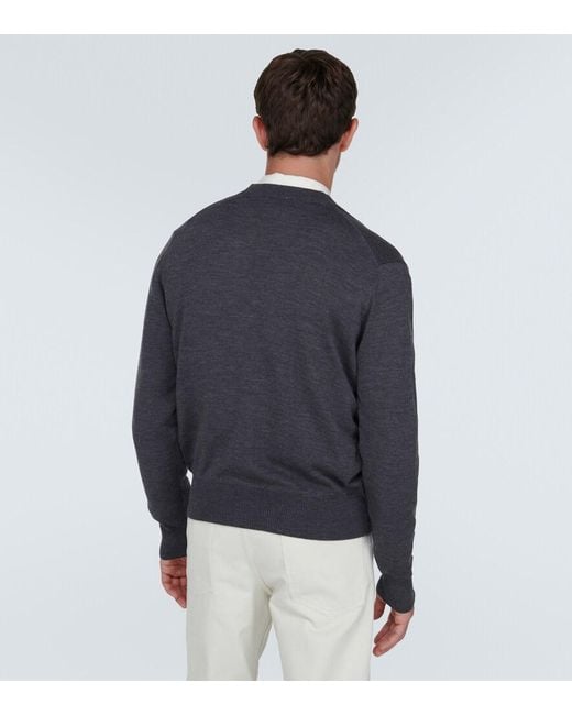 AMI Black Ami De Cour Wool Cardigan for men