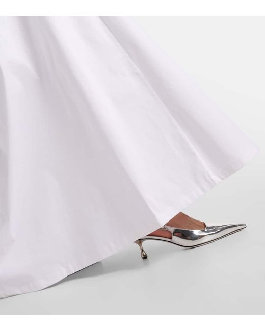 Vestido largo de algodon Adriana Degreas de color White