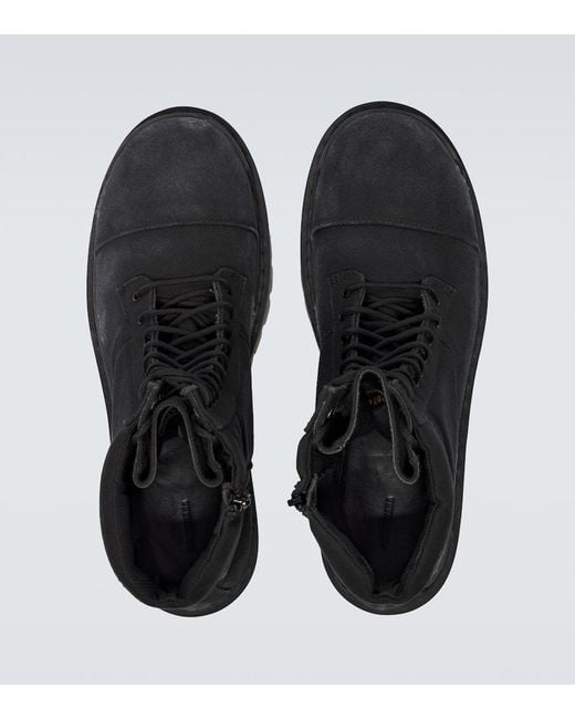 Balenciaga Black Combat Strike Canvas Lace-Up Boots for men