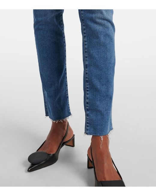 FRAME Blue Le High Straight Slim Jeans