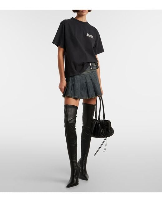 Camiseta De Jersey De Algodon Con Logo Balenciaga de color Black